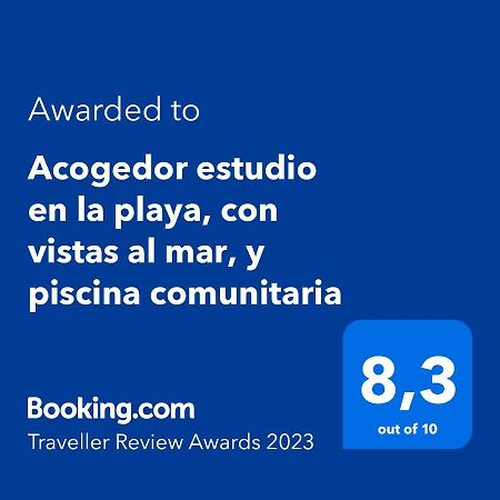 Acogedor Estudio En La Playa, Con Vistas Al Mar, Y Piscina Comunitaria Sant Salvador Bagian luar foto